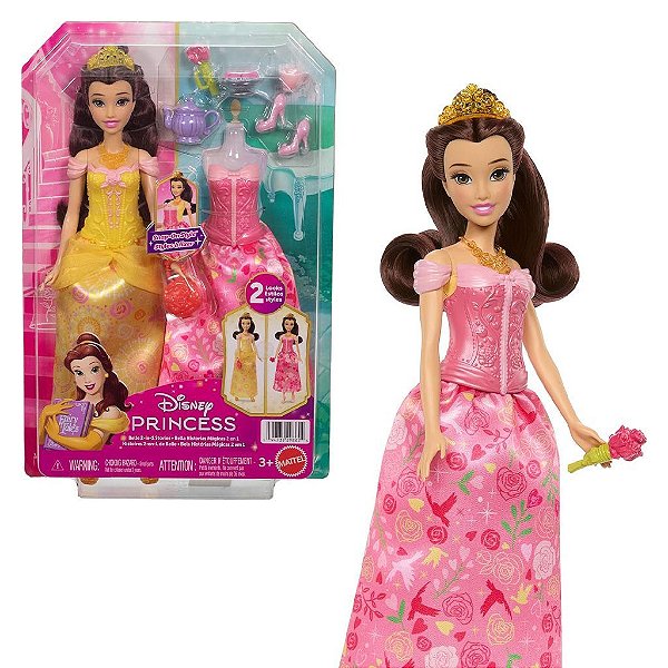 Boneca Mattel Disney Princess Belle 2 In 1 Stories Fashion Oficial