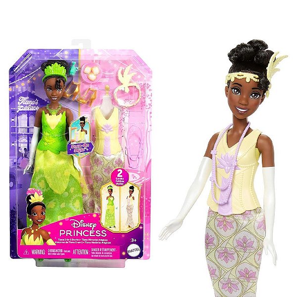 Boneca Mattel Disney Princess Tiana 2 In 1 Stories Fashion Oficial