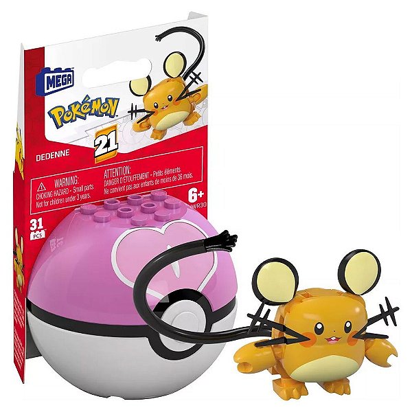 Action Figure Mattel Pokeball Pokeball Dedenne Oficial