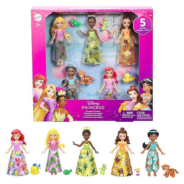 Boneca Mattel Disney Princess Friends Small Multipack Oficial
