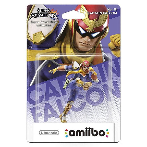 amiibo Super Smash Bros. Captain Falcon nº 18 Nintendo Figure NFC Oficial
