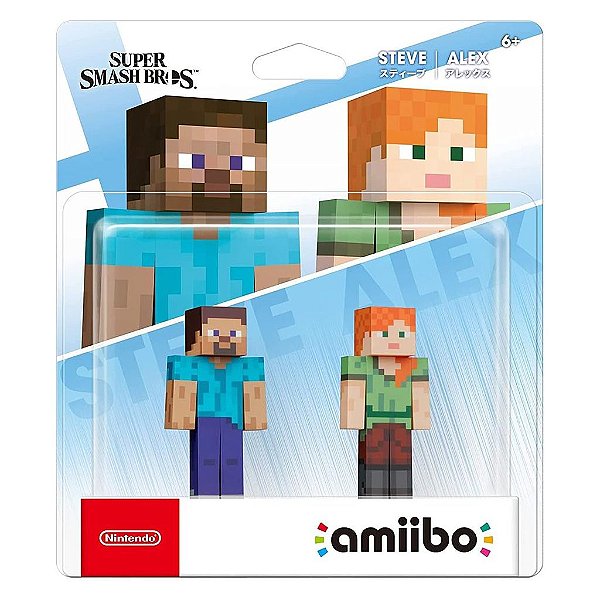amiibo Super Smash Bros. Steve & Alex Nintendo Figure NFC Oficial