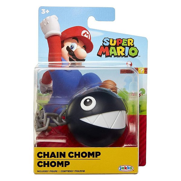 Action Figure Jakks Super Mario Chain Chomp 2.5" Oficial