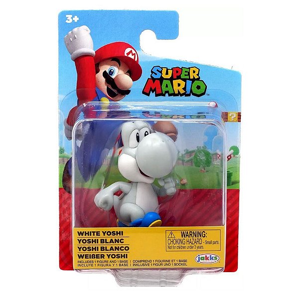 Action Figure Jakks Super Mario Yoshi Branco 2.5" Oficial