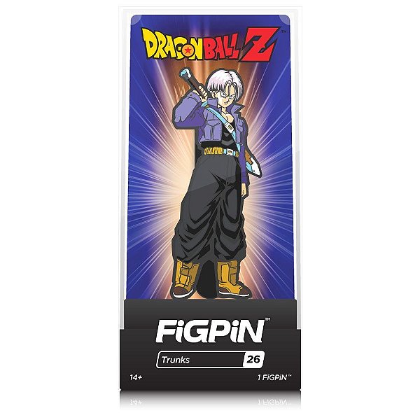 Pin FiGPiN Dragon Ball Z Super Saiyan Trunks #26 Esmalte Duro 7,6 cm Colecionável Oficial Licenciado