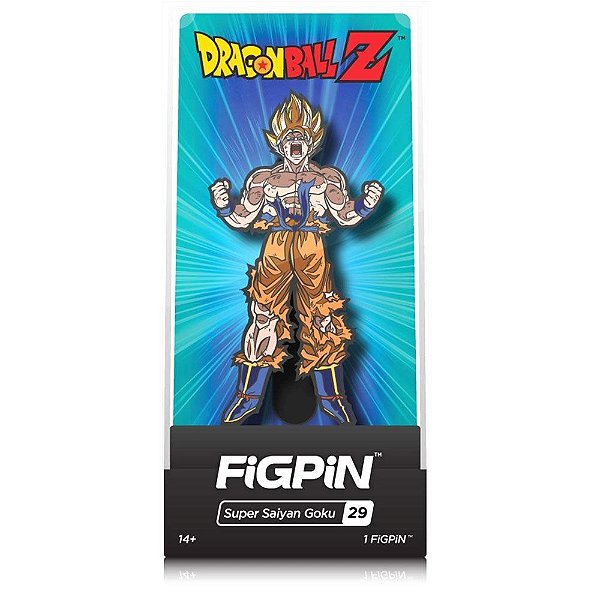 Pin FiGPiN Dragon Ball Z Super Saiyan Goku #29 Esmalte Duro 7,6 cm Colecionável Oficial Licenciado
