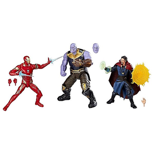 Action Figure Hasbro Marvel Legends Marvel Studios: The First Ten Years Iron Man, Thanos e Doctor St