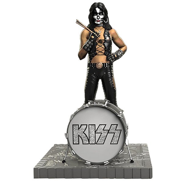 Estátua KnuckleBonz Rock Iconz KISS Peter Criss 21,5 cm Escala 1:9 Edição Limitada Numerada à Mão