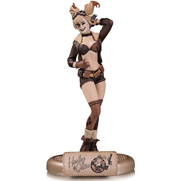 Estátua DC Collectibles Arlequina DC Bombshells por Ant Lucia 27 cm Edição Limitada Numerada Oficial