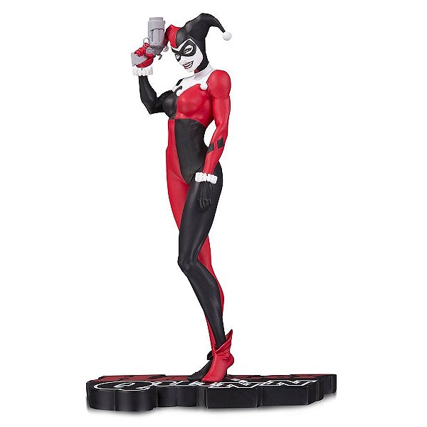 Estátua DC Collectibles Arlequina Red, White & Black 21 cm Edição Limitada Numerada Oficial