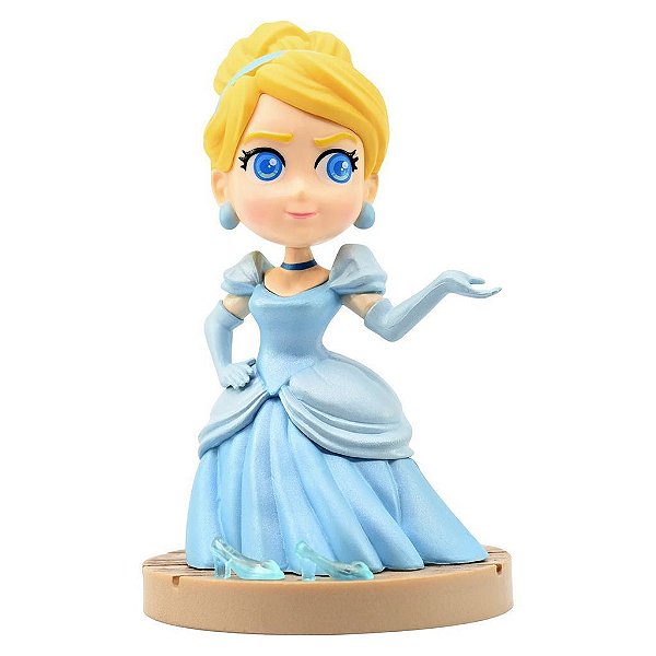 Figure YuMe Hero Box Disney Princess Cinderela 7,5 cm Vinil Empilhável Oficial Licenciada Original