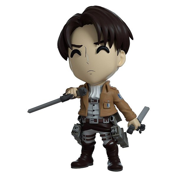 Figure Colecionável Youtooz Attack on Titan Levi Ackerman 10-12 cm Vinil Numerada Edição Limitada