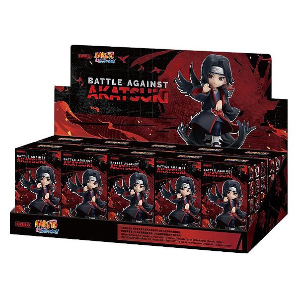 Display Pop Mart Naruto Battle Against Akatsuki Caixa Fechada com 10 Blind Boxes Sem Repetição