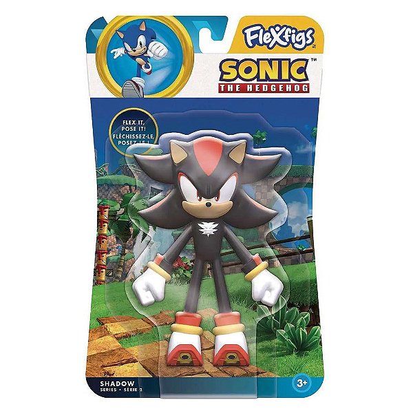 Figure TCG Toys Sonic the Hedgehog Shadow FleXfigs 12 cm Dobrável em Cartela Original Licenciada