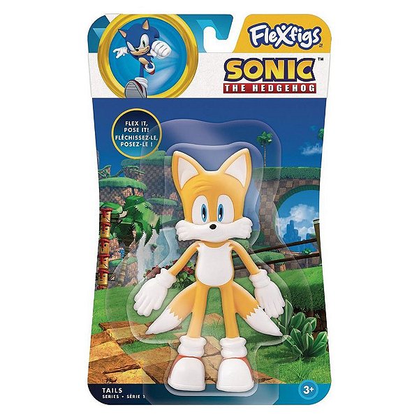 Figure TCG Toys Sonic the Hedgehog Tails FleXfigs 12 cm Dobrável em Cartela Original Licenciada