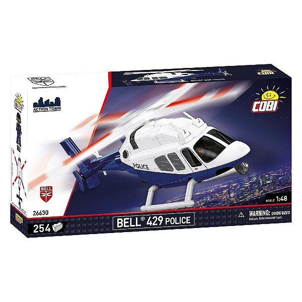 Blocos de Montar COBI Bell 429 Air Police 254 Peças Ref 26630 Original Polônia ABS