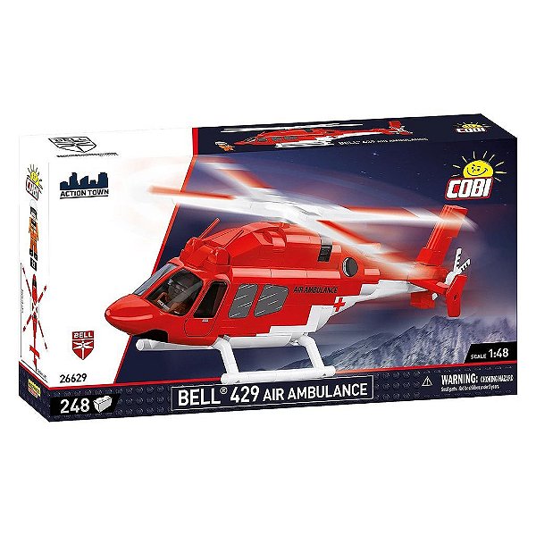 Blocos de Montar COBI Bell 429 Air Ambulance 248 Peças Ref 26629 Original Polônia ABS