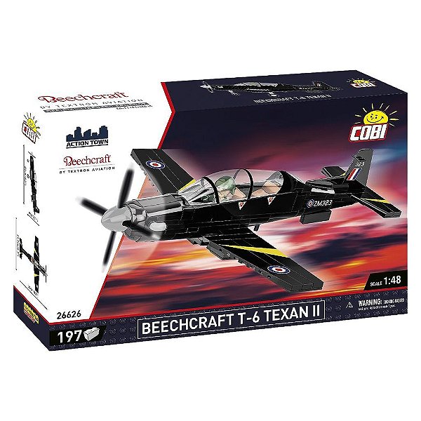 Blocos de Montar COBI Beechcraft T-6 197 Peças Ref 26626 Original Polônia ABS Colecionável Lacrado