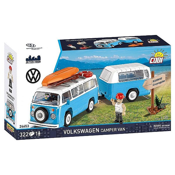Blocos de Montar COBI VW Camper Van 322 Peças Original Polônia ABS Certificado Colecionável Lacrado