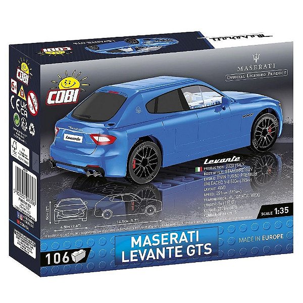 Blocos de Montar COBI Maserati Levante GTS 106 Peças Ref 24569 Original Polônia ABS