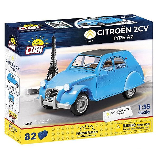 Blocos de Montar COBI Citroen 2CV Type 1972 Az 82 Peças Ref 24511 Original Polônia ABS