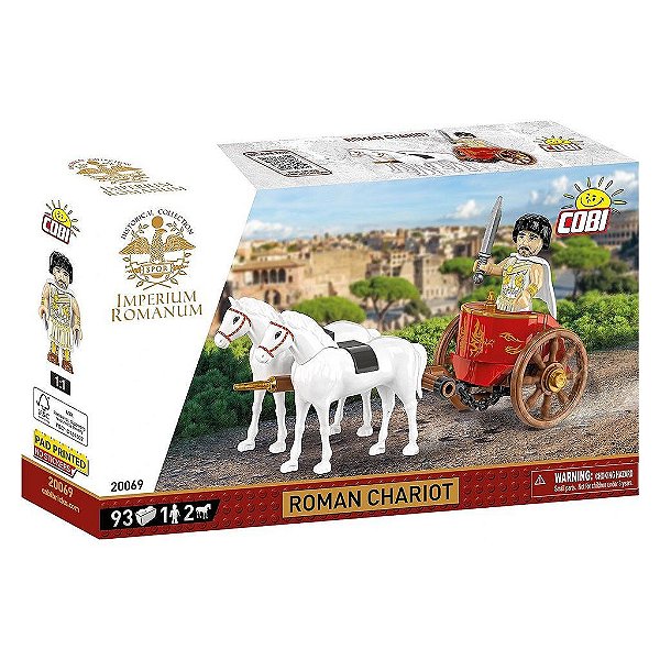 Blocos de Montar COBI Roman Chariot Fig/2 Horses 93 Peças Ref 20069 Original Polônia ABS