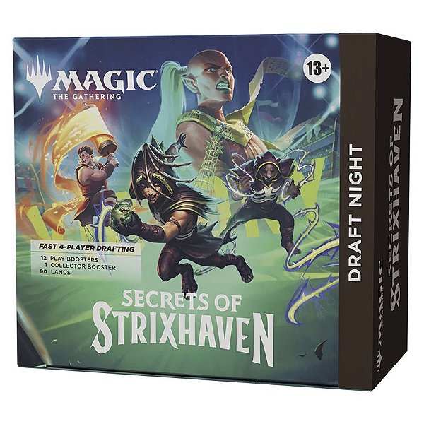Draft Booster Magic: The Gathering Strixhaven Secrets of Draft Night com 12 Pacotes Original Lacrado