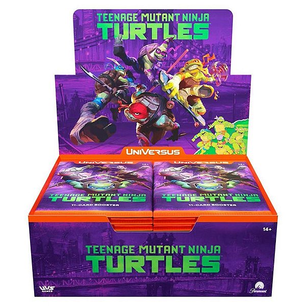 Display de Boosters UniVersus Teenage Mutant Ninja Turtles Booster com 24 Pacotes Original UVS Games