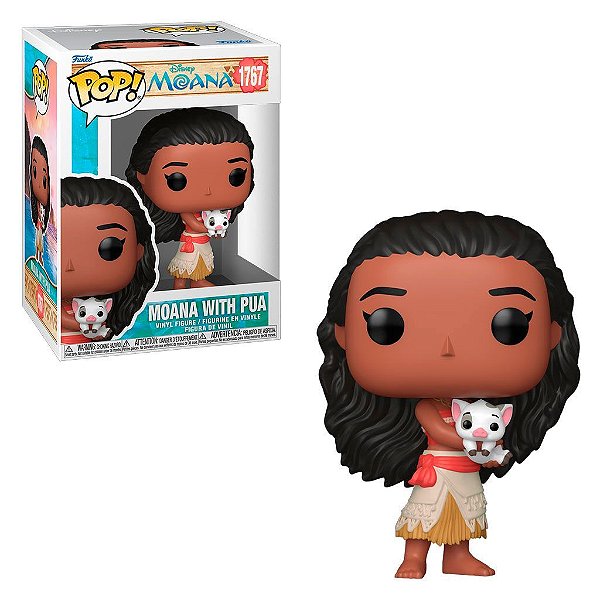 Pop! Disney Moana 3 com Pua #1767 Produto Original Funko Lacrado Colecionável Autêntico de Vinil