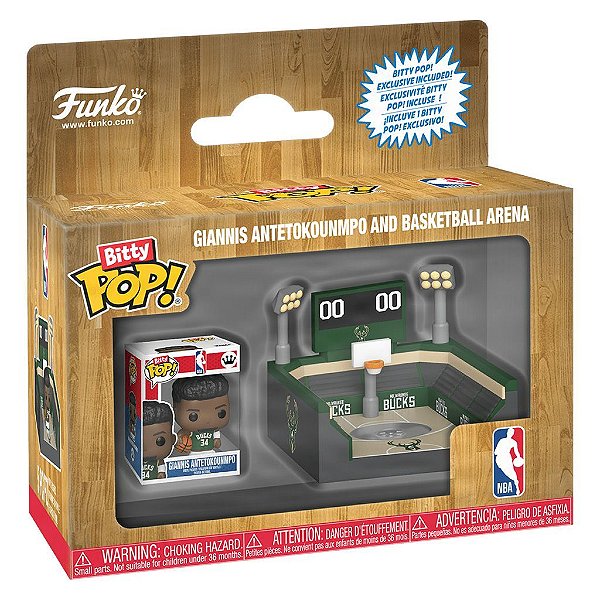 Bitty Pop! NBA Giannis Antetokounmpo Basketball Arenanana Original Funko Colecionável Autêntico