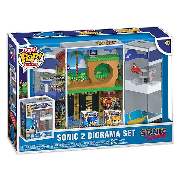 Bitty Pop! Sonic 2 Diorama Set Produto Original Funko Lacrado Colecionável Autêntico de Vinil