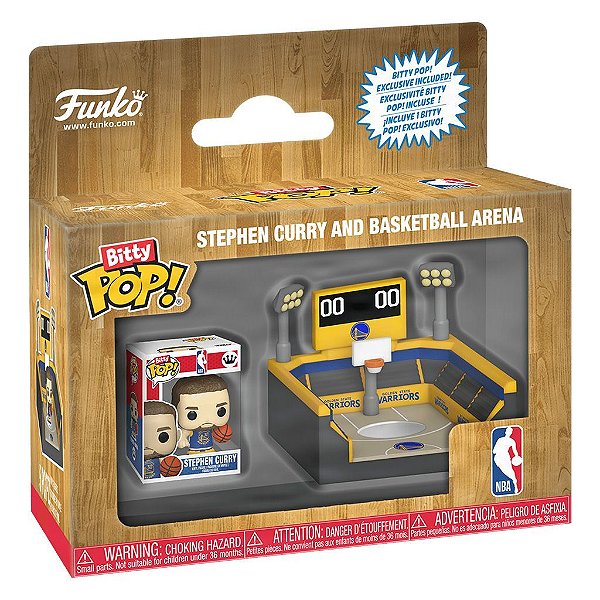 Bitty Pop! NBA Stephen Curry And Basketball Arenana Original Funko Colecionável Autêntico