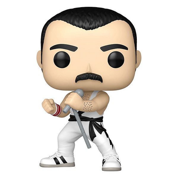 Pop! Rocks Queen Freddie Mercury White Singlet #496 Original Funko Colecionável Autêntico