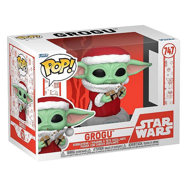 Pop! Star Wars Mandalorian Grogu #747 Produto Original Funko Lacrado Colecionável Autêntico de Vinil