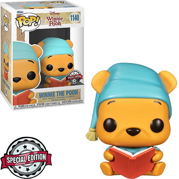 Pop! Disney Winnie Pooh Reading Book #1140 Original Funko Colecionável Autêntico