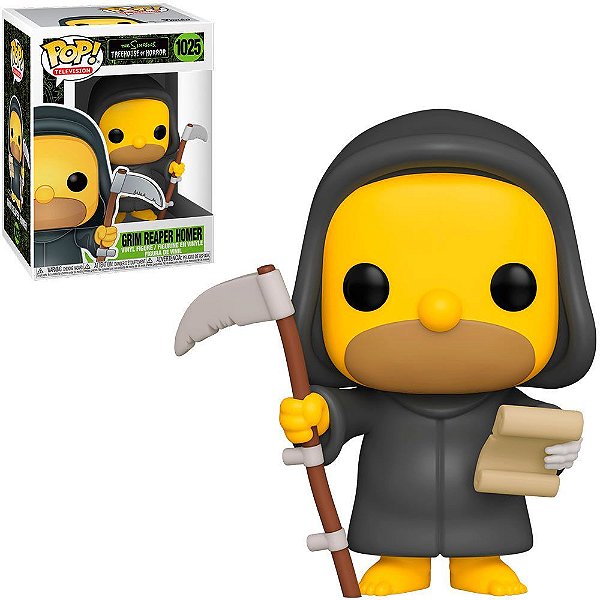 Pop! The Simpsons Tree House of Horror Homer Grim Reaper #1025 Original Funko Colecionável Autêntico
