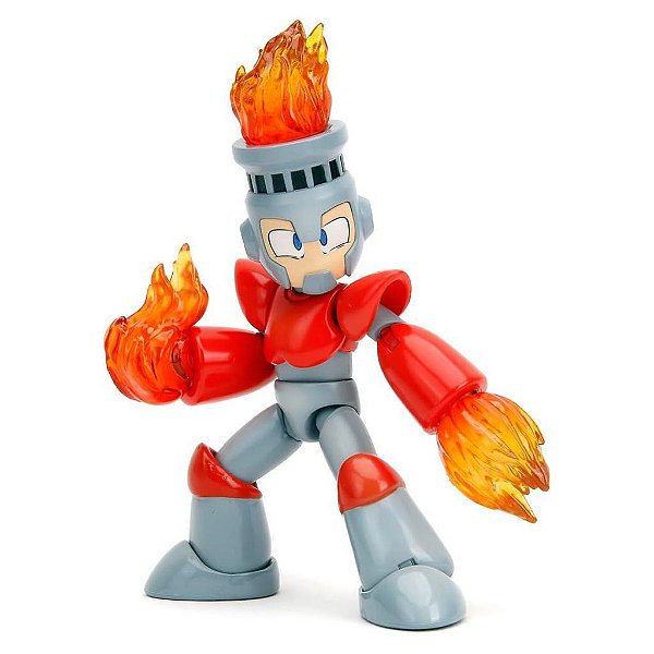 Action Figure Jada Toys Mega Man Fire Man Figura Colecionável Original Lacrada Autêntica Premium