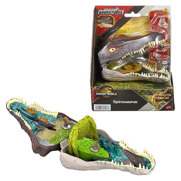 Figura Mattel Jurassic World Micro Adventures Spinosaurus Figura Colecionável Original Lacrada