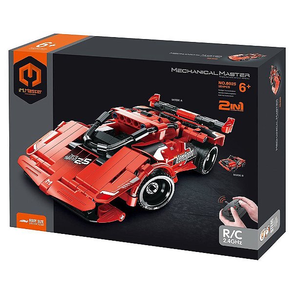 Blocos de Montar iM.Master Pull Back Super Runner Red 351 Peças Original Lacrado Colecionável