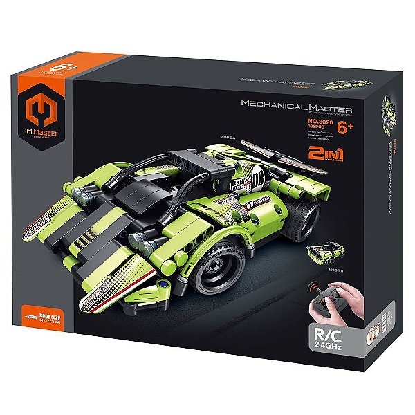 Blocos de Montar iM.Master Pull Back Race Car Green Rc 335 Peças Original Lacrado Colecionável