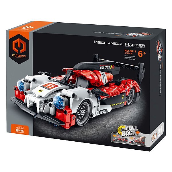 Blocos de Montar iM.Master Pull Back Super Car Red And White 472 Peças Original Lacrado Colecionável