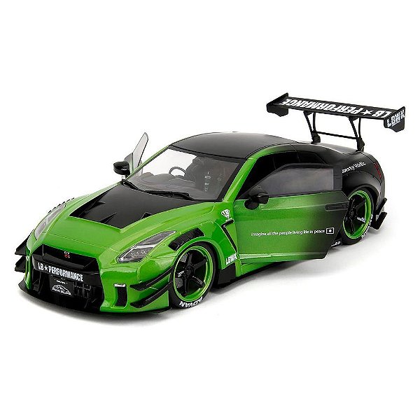 Miniatura Jada Toys Pink Slips W1 Nissan GT-R R35 Liberty Walk Escala 1:18 Diecast Metal Original