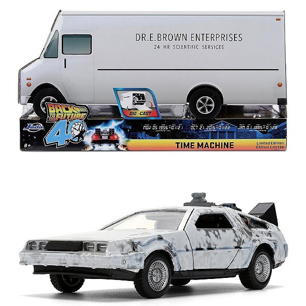 Miniatura Jada Toys Hollywood Rides Back to the Future Time Machine Dr. Brown Truck Diecast Original