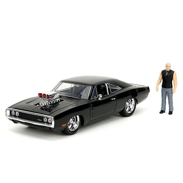 Miniatura Jada Toys Fast & Furious Dom's Dodge Charger com Dom Escala 1:24 Diecast Metal Original