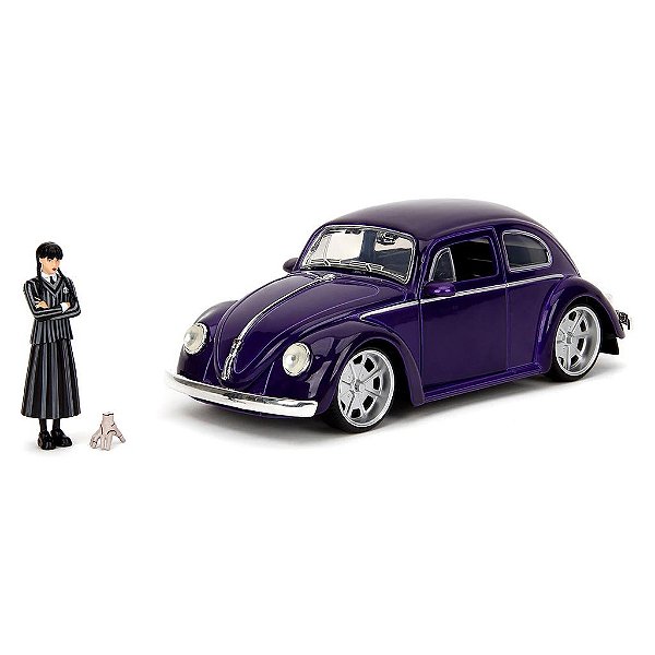 Miniatura Jada Toys Hollywood Rides Wednesday Addams Volkswagen Beetle Escala 1:24 Diecast Original