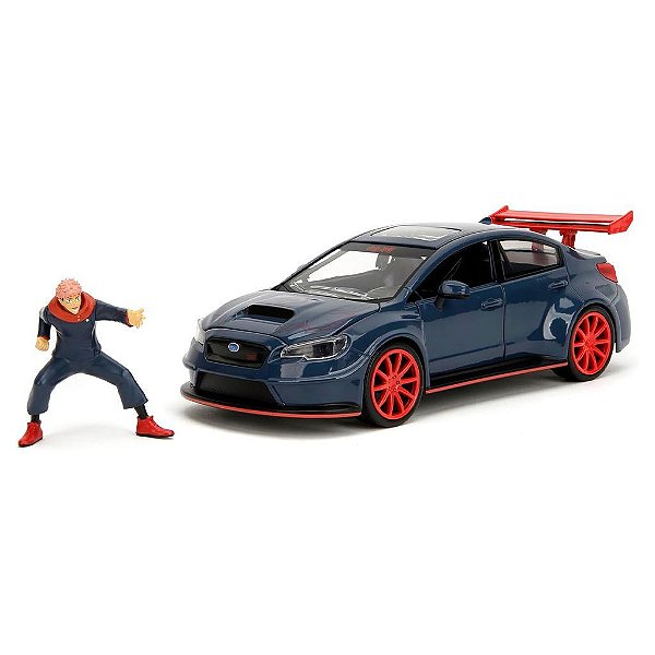 Miniatura Jada Toys Hollywood Rides Jujutsu Kaisen 2016 WRX STI com Yuji Diecast Original