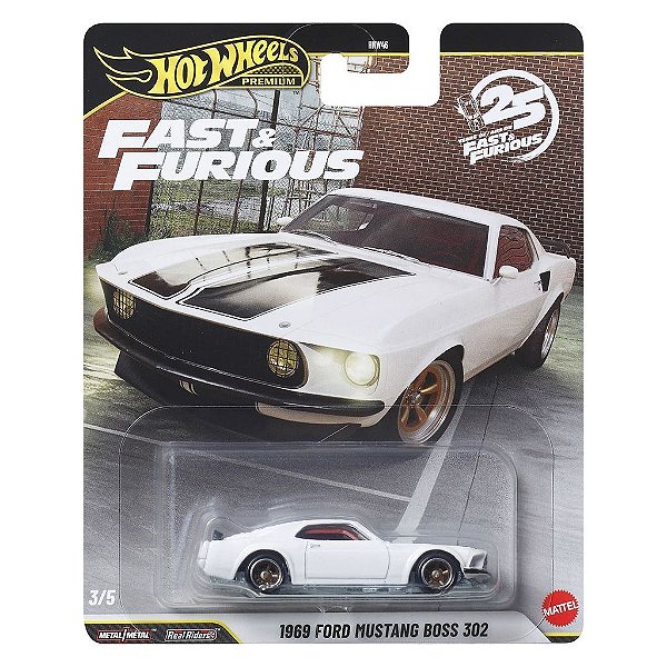 Miniatura Hot Wheels Premium Fast Furious 1969 Ford Mustang Boss 302 JHW72 Diecast Metal Original