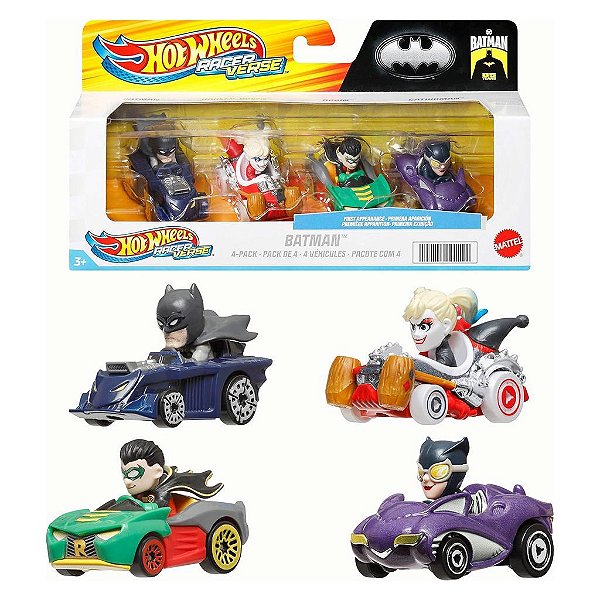 Miniatura Hot Wheels Disney Racerverse 4 Pack Batman HKD33 Diecast Original Colecionável