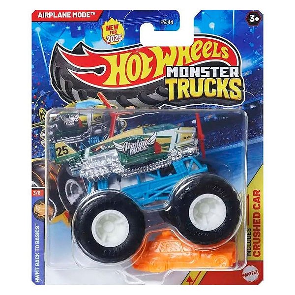 Miniatura Hot Wheels Monster Truck Plus Car Airplane Mode JJT53 Diecast Original Colecionável