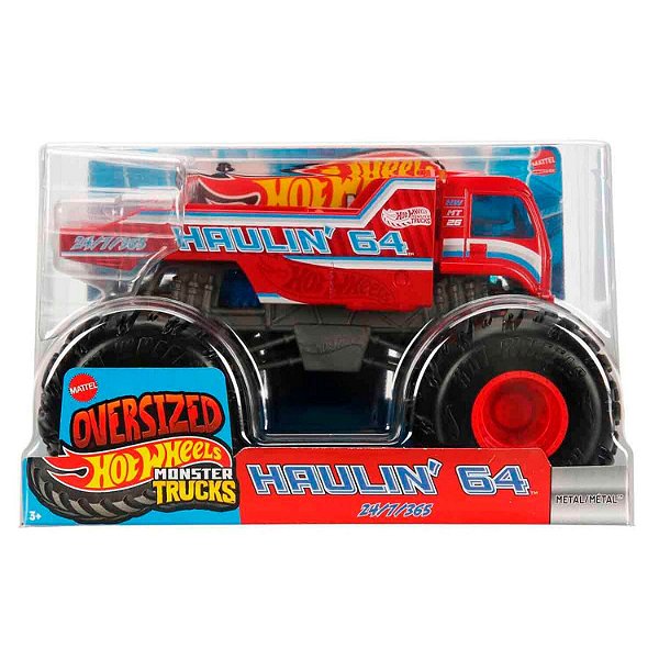 Miniatura Hot Wheels Monster Trucks Haulin 64 JJB05 Escala 1:24 Diecast Original Colecionável